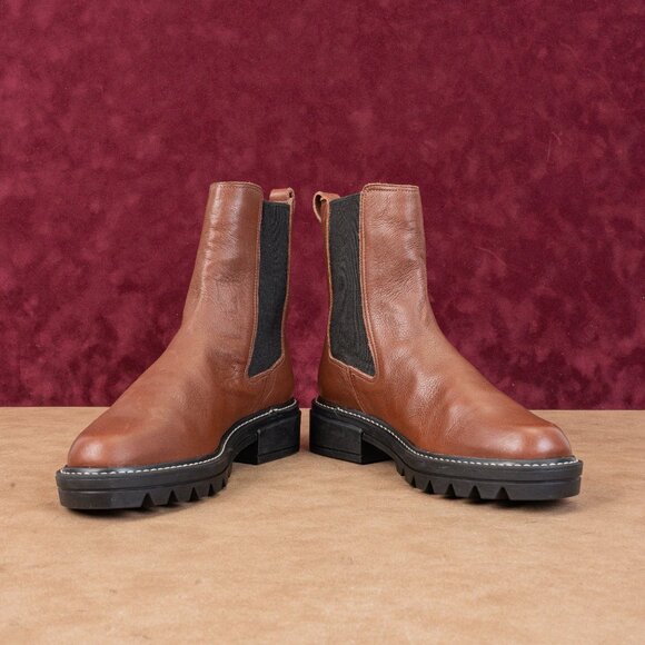 Bernardo Women Dublin Brown Leather Slip-on Chelsea Ankle Boots sz 6 - Picture 2 of 8